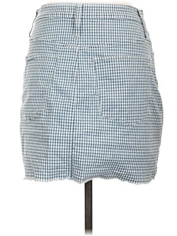 Madewell Stretch Straight Mini Skirt in Gingham: Raw-Hemmed Edition (view 2)