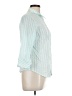 IZOD Stripes Teal 3/4 Sleeve Button-Down Shirt Size L - photo 4