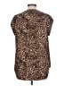 Daniel Rainn 100% Polyester Animal Print Brown Short Sleeve Blouse Size L - photo 2