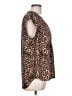 Daniel Rainn 100% Polyester Animal Print Brown Short Sleeve Blouse Size L - photo 4