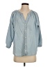 Levi's 100% Cotton Blue 3/4 Sleeve Button-Down Shirt Size S - photo 1