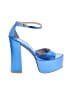 Stuart Weitzman 100% Leather Color Block Blue Sandals Size 7 1/2 - photo 1
