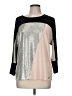 Calvin Klein Color Block Silver Long Sleeve Top Size M - photo 1