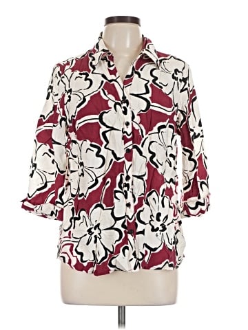 Sara Michelle 3/4 Sleeve Button-Down Shirt (view 1)