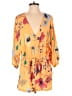 AaKaa 100% Rayon Print Yellow Orange Romper Size L - photo 1