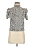 Zara Animal Print Ivory Short Sleeve Top Size M - photo 1