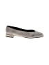 Stuart Weitzman 100% Leather Metallic Gray Flats Size 7 1/2 - photo 1