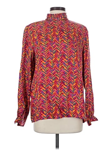 Valentino Miss V Long Sleeve Silk Top (view 1)