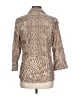 Foxcroft 100% Cotton Animal Print Tan 3/4 Sleeve Button-Down Shirt Size 12 - photo 2
