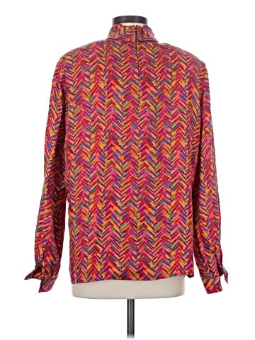 Valentino Miss V Long Sleeve Silk Top (view 2)