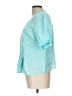 Talbots 100% Linen Teal Short Sleeve Blouse Size Lg Petite - photo 5
