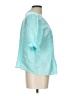 Talbots 100% Linen Teal Short Sleeve Blouse Size Lg Petite - photo 4