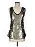 Cache 100% Nylon Silver Sleeveless Top Size M - photo 1