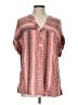 Easel 100% Rayon Pink Short Sleeve Blouse Size L - photo 1