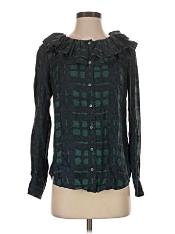 J.Crew Collection Long Sleeve Silk Top (view 1)