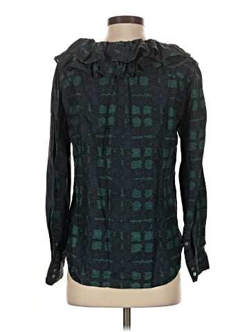 J.Crew Collection Long Sleeve Silk Top (view 2)