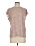 Halogen 100% Polyester Polka Dots Tan Short Sleeve Blouse Size S - photo 1