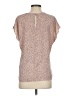 Halogen 100% Polyester Polka Dots Tan Short Sleeve Blouse Size S - photo 2