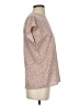 Halogen 100% Polyester Polka Dots Tan Short Sleeve Blouse Size S - photo 4