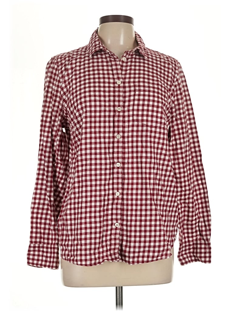 Pre-owned J.crew Mercantile Long Sleeve Button Down Shirt In Burgundy