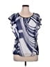 B.wear 100% Polyester Blue Short Sleeve Blouse Size XL - photo 1