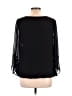 AGB 100% Polyester Black 3/4 Sleeve Blouse Size L - photo 2