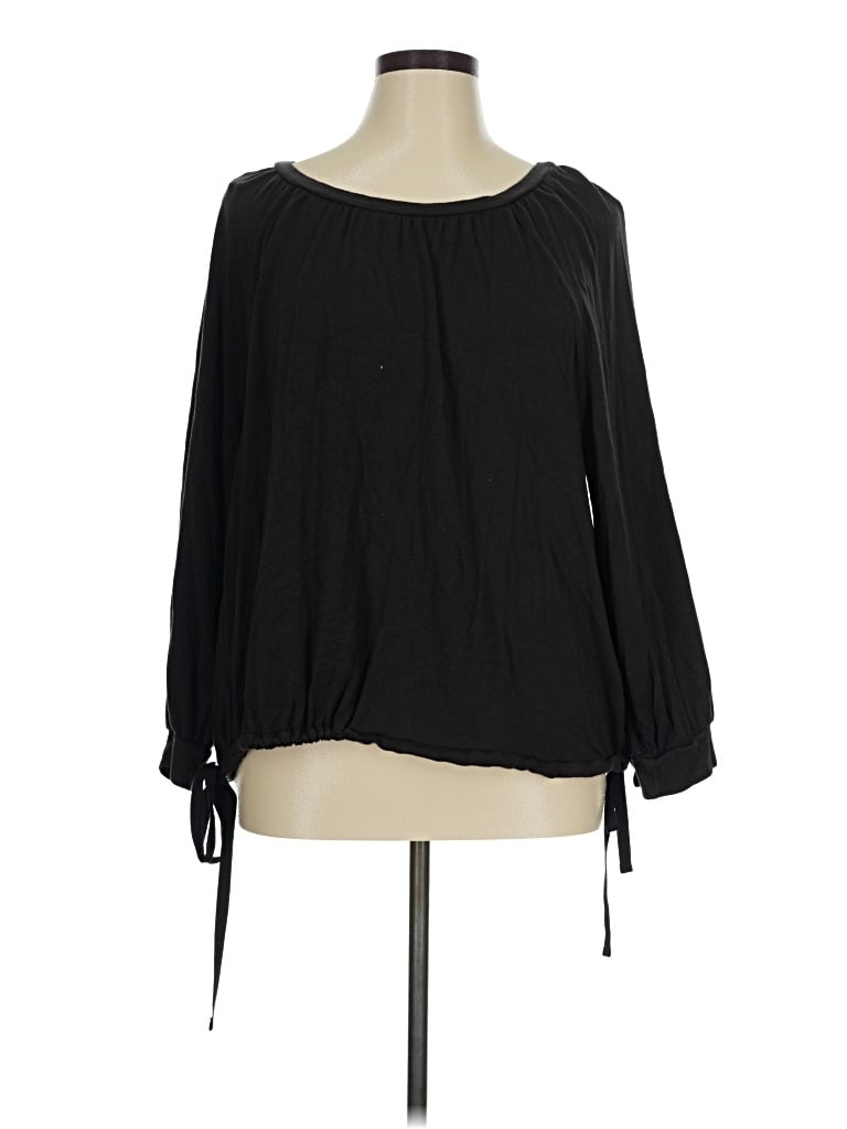Pre-owned Lou & Grey Long Sleeve Blouse In Black