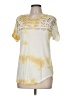 Isabel Marant 100% Cotton Tie-dye Yellow Short Sleeve Top Size EU (FR) 40 / US 8 - photo 1