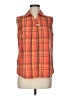 White Stag Plaid Orange Sleeveless Blouse Size M - photo 1