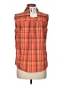 White Stag Plaid Orange Sleeveless Blouse Size M - photo 2