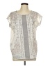 dalia 100% Polyester Silver Short Sleeve Blouse Size L - photo 1