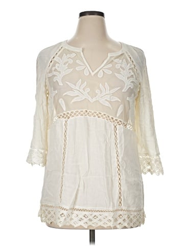 Pale Sky 3/4 Sleeve Blouse (view 1)