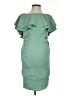 Pink Blush Solid Green Cocktail Dress Size S - photo 1