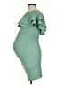 Pink Blush Solid Green Cocktail Dress Size S - photo 5