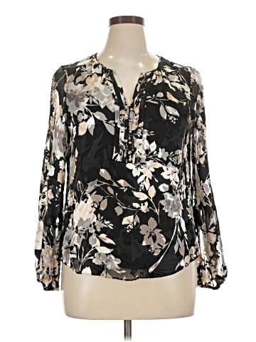 White House Black Market Long Sleeve Blouse (view 1)