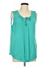 Rose + Olive 100% Polyester Teal Sleeveless Blouse Size L - photo 1
