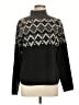 Title Nine Chevron-herringbone Black Turtleneck Sweater Size L - photo 1