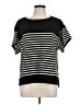 Max Studio Stripes Black Short Sleeve T-Shirt Size L - photo 1