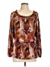 Elementz 100% Polyester Brown Long Sleeve Blouse Size L - photo 1