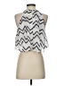 Seductions Silver Sleeveless Blouse Size S - photo 2