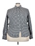 Chaps 100% Polyester Houndstooth Gray Long Sleeve Blouse Size XXL - photo 1