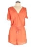 Grace Elements 100% Polyester Solid Orange Romper Size L - photo 1