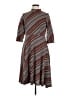 North Style Stripes Gray Casual Dress Size 12 - photo 1