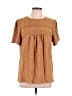 Assorted Brands 100% Polyester Brown Short Sleeve Blouse Size L - photo 1