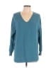 Ella Moss Solid Teal Pullover Sweater Size L - photo 1