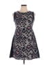 Kling 100% Polyester Graphic Blue Casual Dress Size XL - photo 1