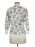 Lands' End 100% Supima Cotton Floral Silver Pullover Sweater Size M (tall) - photo 2
