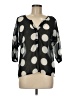Stile Benetton 100% Polyester Polka Dots Black 3/4 Sleeve Blouse Size M - photo 1