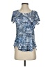 One World 100% Polyester Blue Short Sleeve Blouse Size S - photo 1