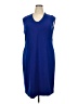 Kasper Solid Blue Casual Dress Size 18 - photo 1